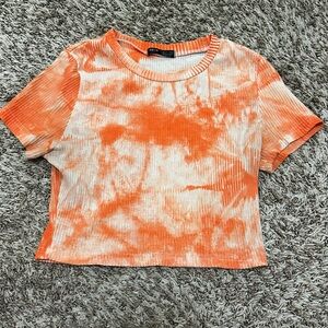 Orange Tie-Dye Crop Top